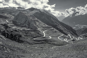 St. Gotthard Pass - Black and White photography prints, Gifts for Cyclists - 