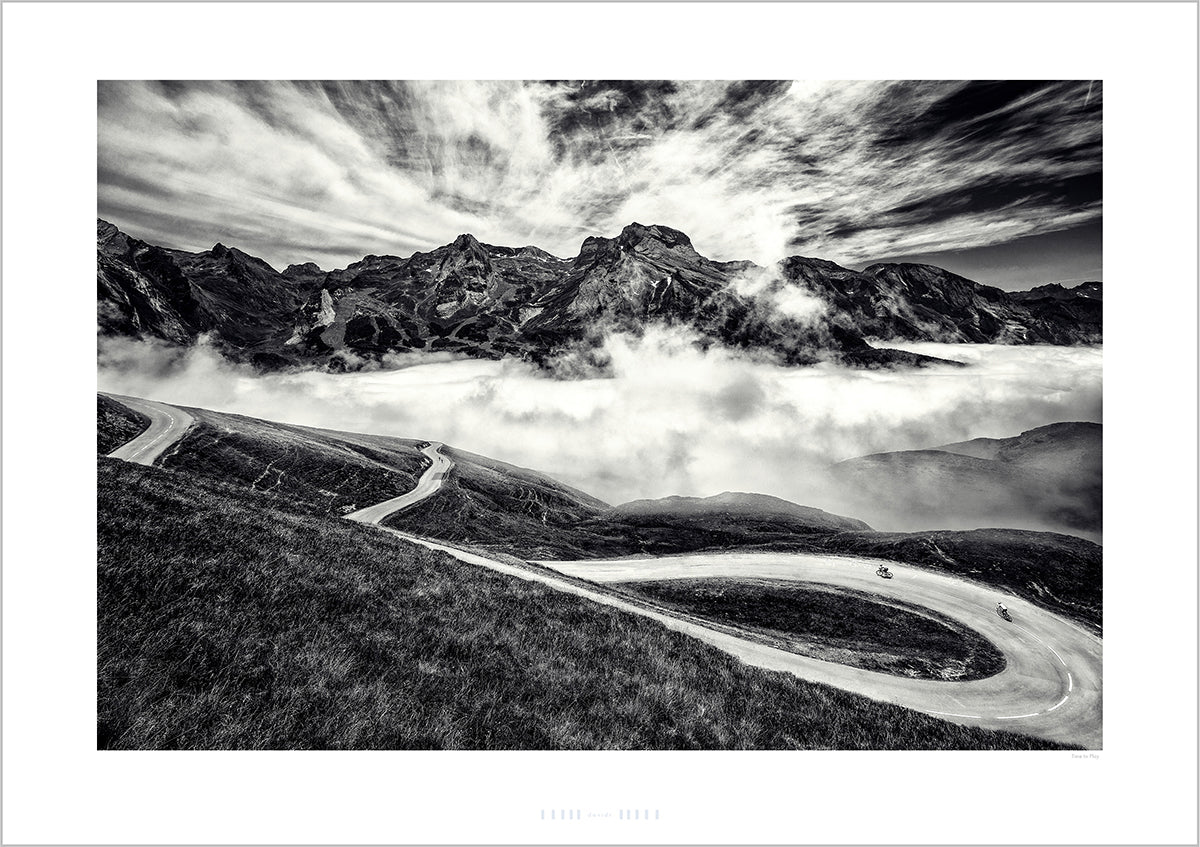 Time to Play - Black and White cycling photography print by davidt. Gifts for cyclists