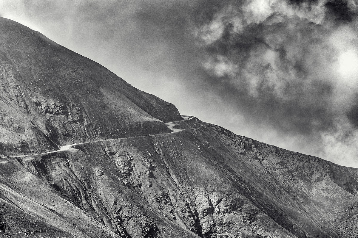 Col de la Bonette Three Crazy Riders Black and White. Unique Gifts for Cyclists, Cycling decor, Cycling Photography Prints, Cycling Interiors, Luxury Gifts for Cyclists, Photography Prints by davidt