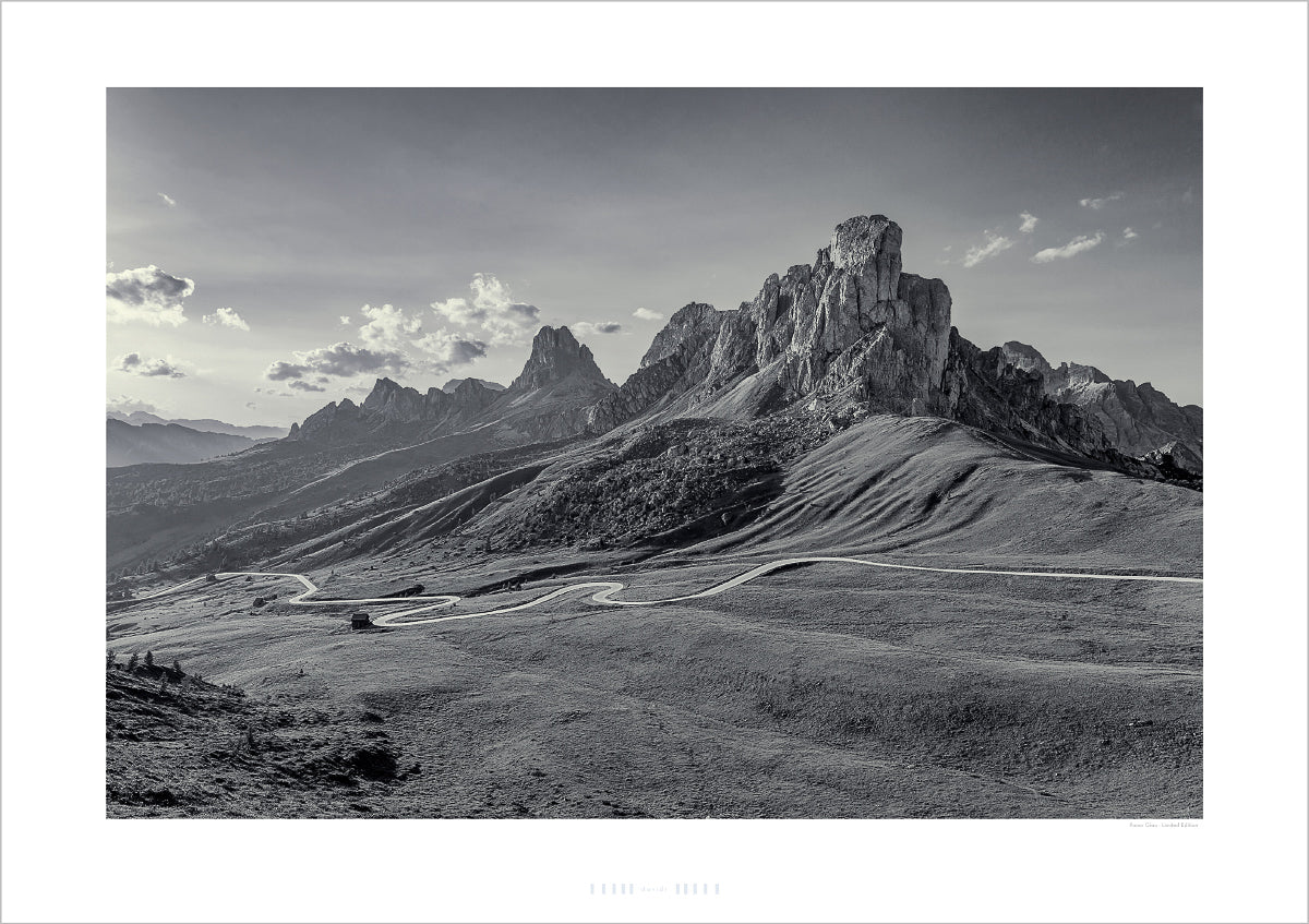 Dolomites - Passo Giau West Limited Edition - Black and White cycling photography print by davidt