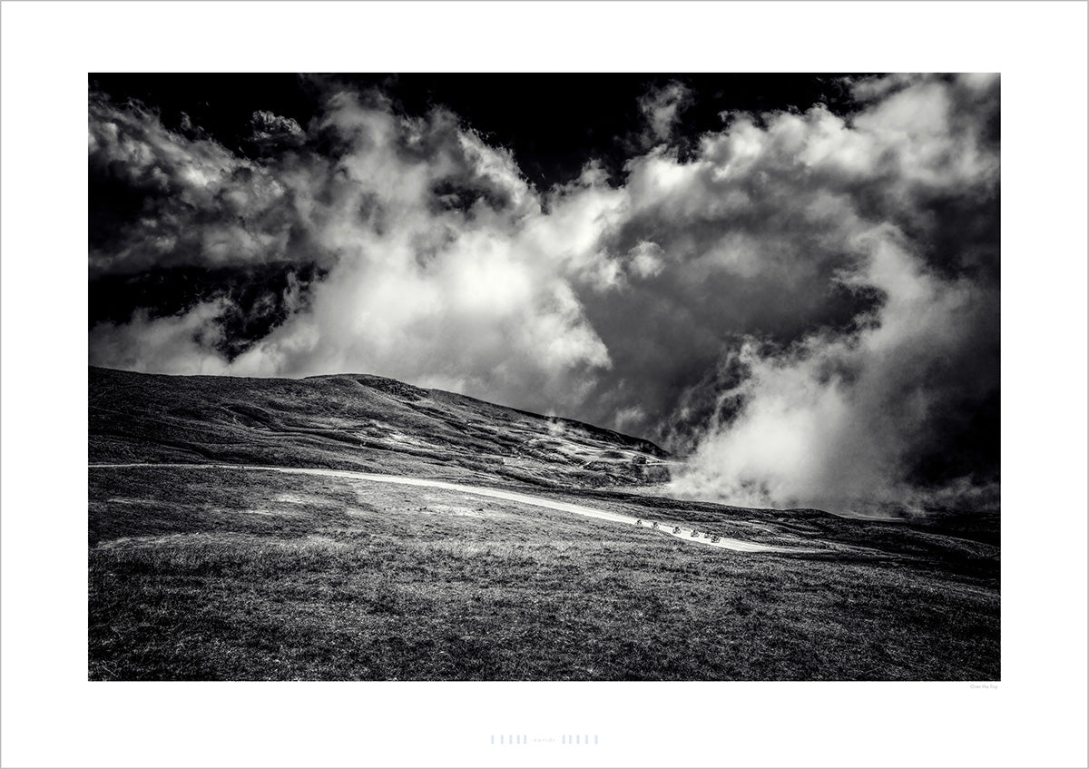 Cycling Art - Gifts for Cyclists - Over the Top - Black and White - cycling photography by davidt