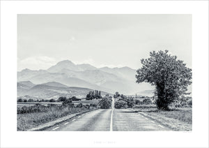 Road to the Tourmalet Limited Edition - Gifts for cyclists, Black and white duotone cycling photography print by davidt.