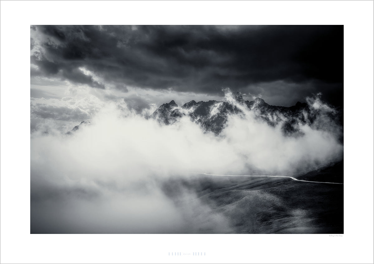 Gifts for Cyclists - Rolling in the Deep - Black and White fine art cycling landscape photography for your home, office and studio by davidt